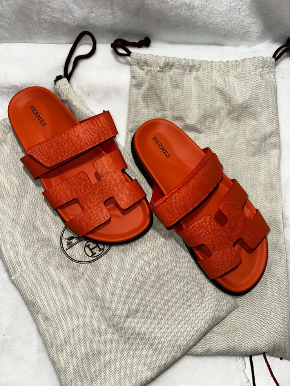 Hermés Orange Chypre Sandals - Picture 6 of 7